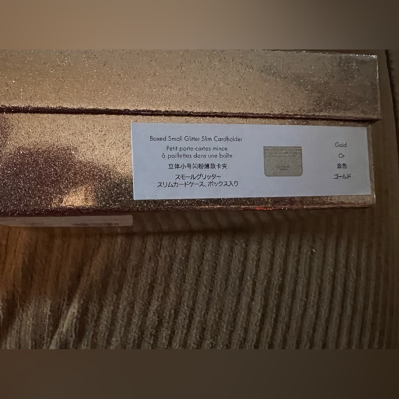 COPY - Kate Spade GLIMMER SMALL SLIM CARD HOLDER new in box gold - Picture 4 of 4